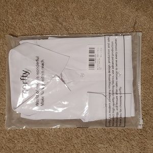 NWT Men's White Button-up Dress Shirt Large